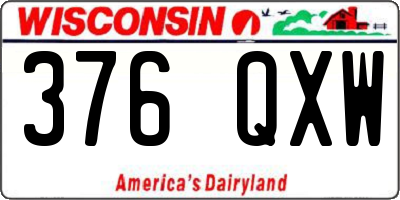 WI license plate 376QXW