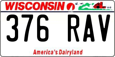 WI license plate 376RAV