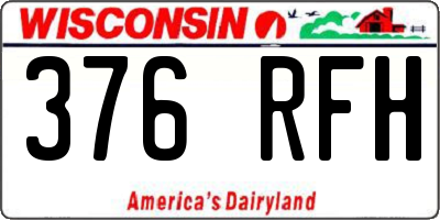 WI license plate 376RFH