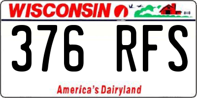 WI license plate 376RFS