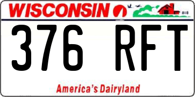 WI license plate 376RFT