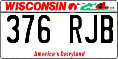 WI license plate 376RJB
