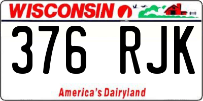 WI license plate 376RJK