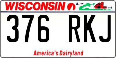 WI license plate 376RKJ