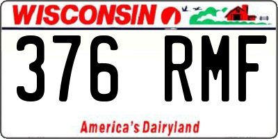 WI license plate 376RMF