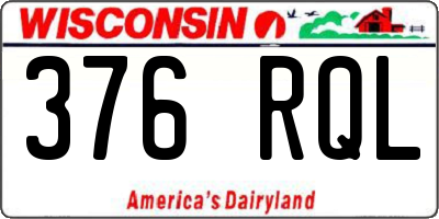 WI license plate 376RQL