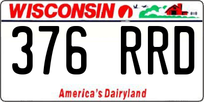 WI license plate 376RRD
