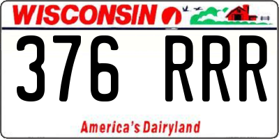 WI license plate 376RRR