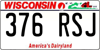 WI license plate 376RSJ