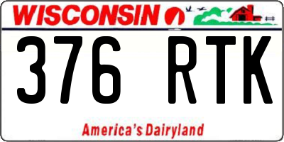 WI license plate 376RTK