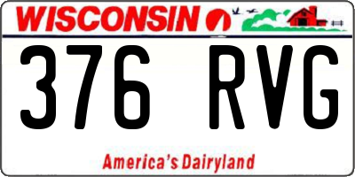 WI license plate 376RVG