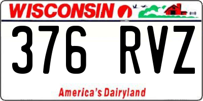 WI license plate 376RVZ
