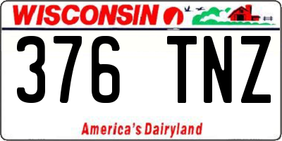 WI license plate 376TNZ