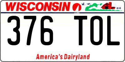 WI license plate 376TOL