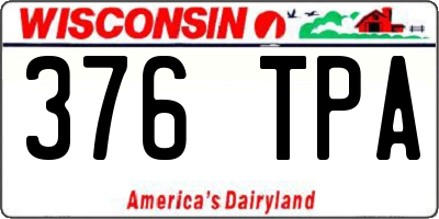 WI license plate 376TPA