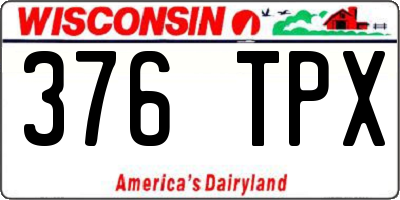 WI license plate 376TPX