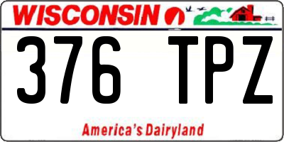 WI license plate 376TPZ