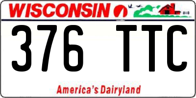 WI license plate 376TTC