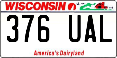 WI license plate 376UAL
