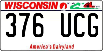 WI license plate 376UCG