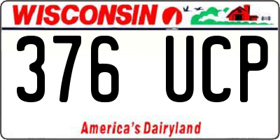 WI license plate 376UCP