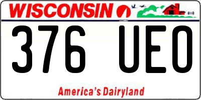 WI license plate 376UEO
