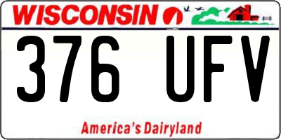 WI license plate 376UFV