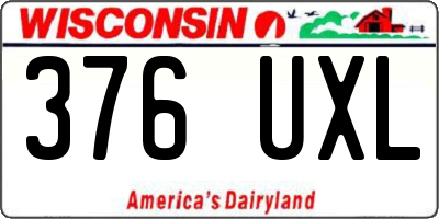 WI license plate 376UXL