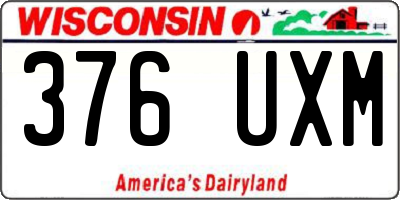 WI license plate 376UXM