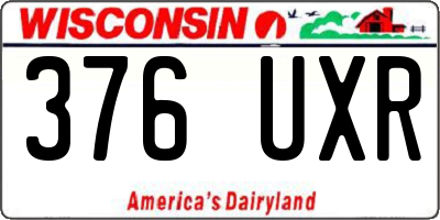 WI license plate 376UXR