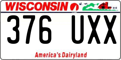 WI license plate 376UXX