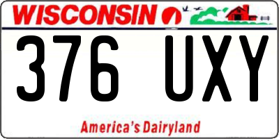 WI license plate 376UXY