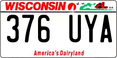 WI license plate 376UYA