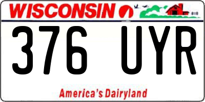 WI license plate 376UYR