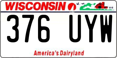 WI license plate 376UYW