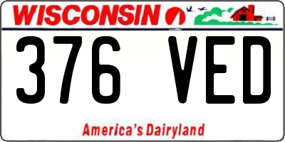 WI license plate 376VED