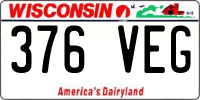 WI license plate 376VEG