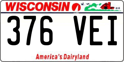 WI license plate 376VEI