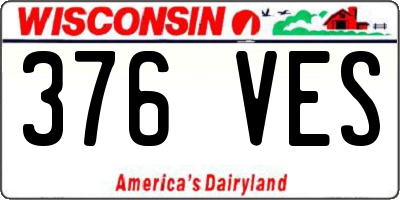 WI license plate 376VES