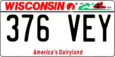 WI license plate 376VEY