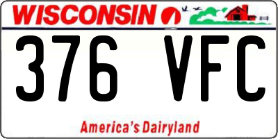 WI license plate 376VFC