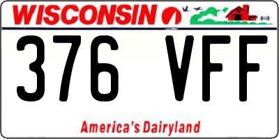 WI license plate 376VFF