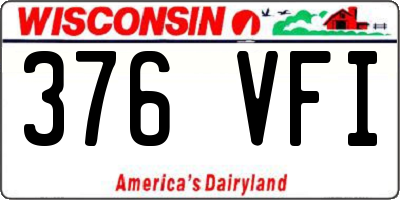 WI license plate 376VFI