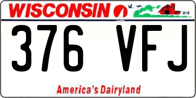 WI license plate 376VFJ