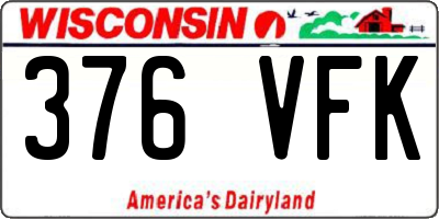 WI license plate 376VFK