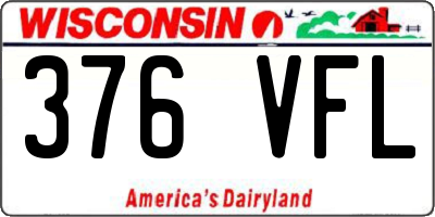 WI license plate 376VFL