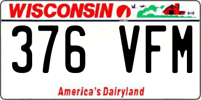 WI license plate 376VFM