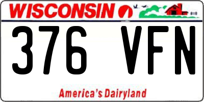 WI license plate 376VFN