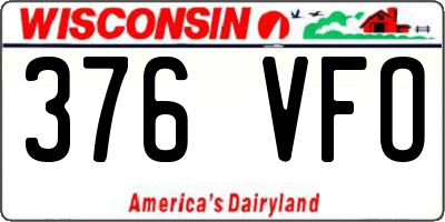 WI license plate 376VFO