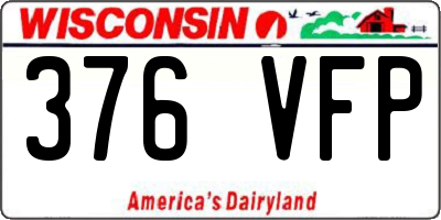 WI license plate 376VFP